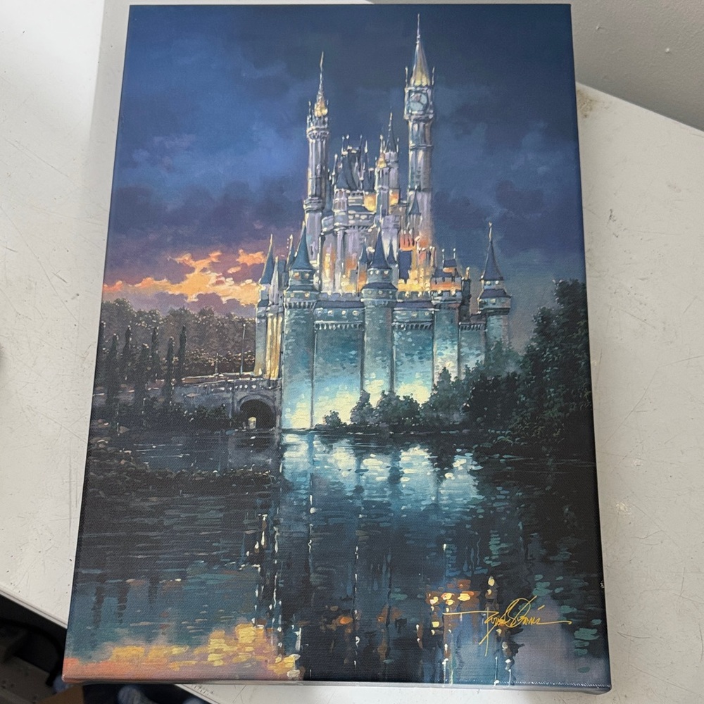 Royal Reflection Rodel Gonzalez Disney rare Ltd Edition canvas Cinderella Castle